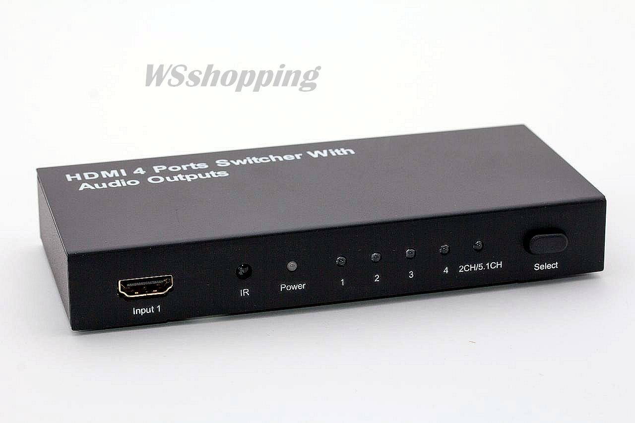 1080p 4-Port HDMI Input to HDMI + Optical/Coaxial Audio Output Convert