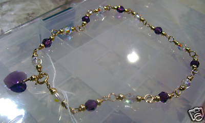 14K Gold Filled Swarovski Crystal Suasa Anklet Amethyst 14K Gold Filled Swarovski Crystal Suasa Anklet Amethyst