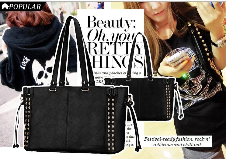 2013 Euro Stylish Gold Color Skull Stylish Handbag