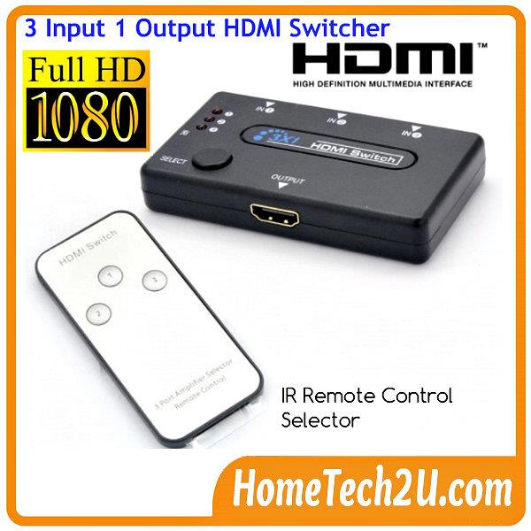 3 Port HDMI Switcher Selector w/ Remote Control for Blueray PS3 Astro 3 Port HDMI Switcher Selector w/ Remote Control for Blueray PS3 Astro
