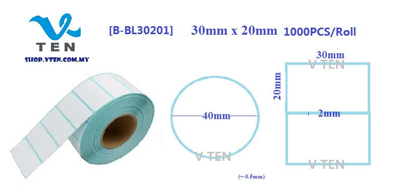 30x20mm Thermal Barcode Label Sticker GST 1000pcs/rollx5 Rolls