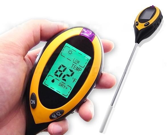 4 in 1 Soil Tester pH Temperature Moisture Sunlight Meter