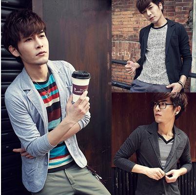 [43880]Korean Men's Slim Fit Small Suit Jacket(Two Button)