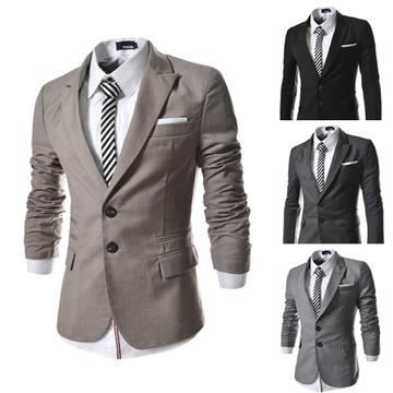 [5567]Multi-Pocket Design Slim Fit Men's Suit Jacket