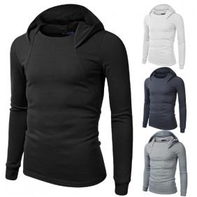 [5616]Men Casual Hooded Hedging Sweater Jacket