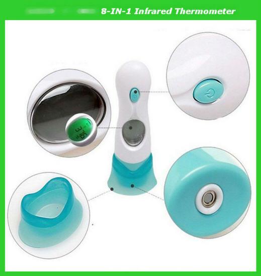 8in1 Accuracy Baby/Adult Infrared Ear/Forehead LCD Digital Thermometer