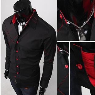 [9084]Korean Men's Casual Long-Sleeved Slim Fit Shirt