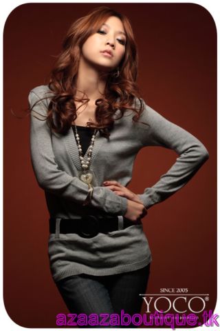 ♥Aza Aza♥ |FreePostage| Hood Blouse with Belt- Grey