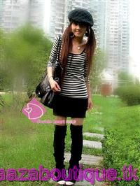 ♥Aza Aza♥ |FreePostage| Stripes Blouse- Black