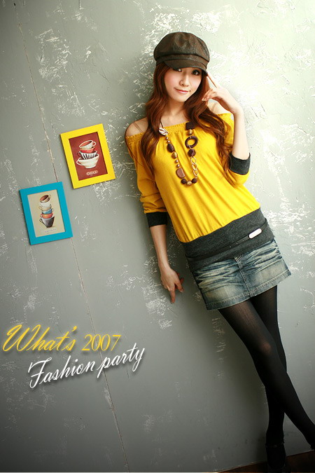 ♥Aza Aza♥ |FreePostage| T-neck Blouse- Yellow