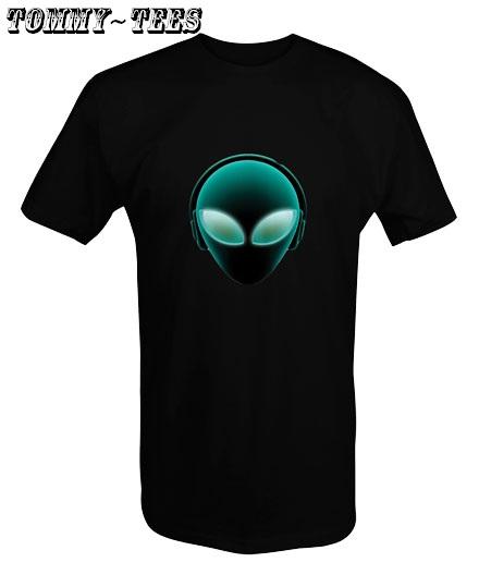 ALIEN GREEN HEAD  T -SHIRT WHITE/RED/BLACK (T08)
