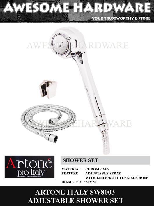 Artone 8003 Adjustable Hand Shower Set with Flexible Hose