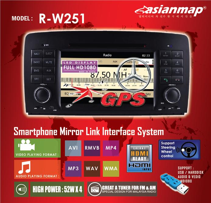 ASIAN MAP MERCEDES BENZ R Class W251 06-14 DVD GPS OEM PLAYER ASIAN MAP MERCEDES BENZ R Class W251 06-14 DVD GPS OEM PLAYER