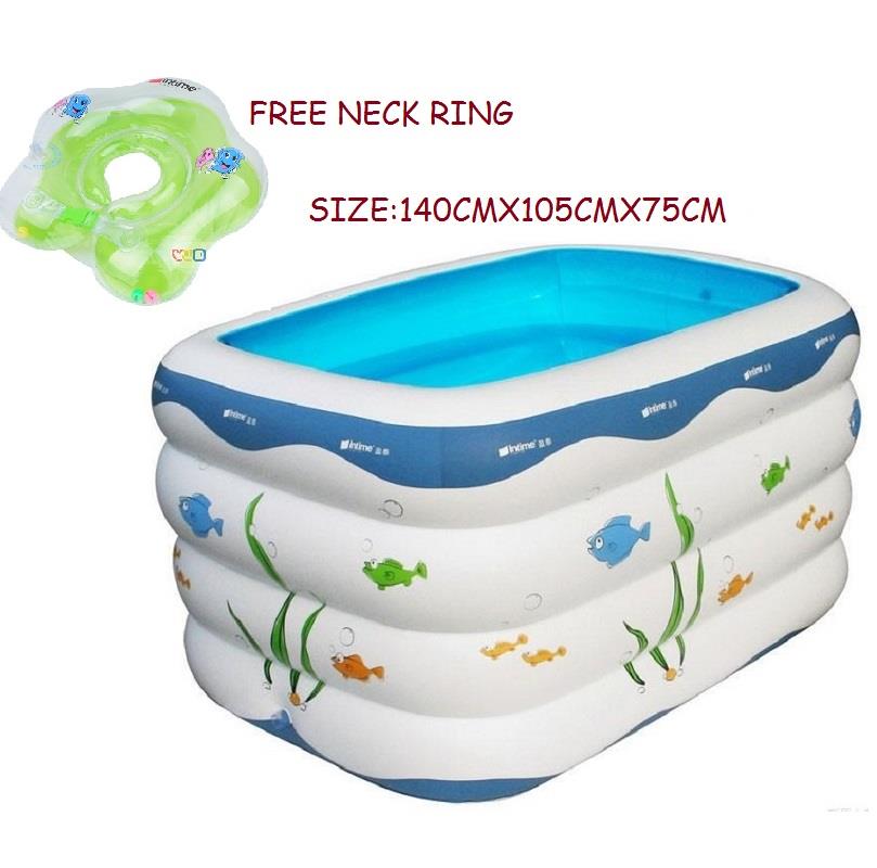Baby Swimming Pool Include Neck Ring Bigger size 140cmx105cmx75cm