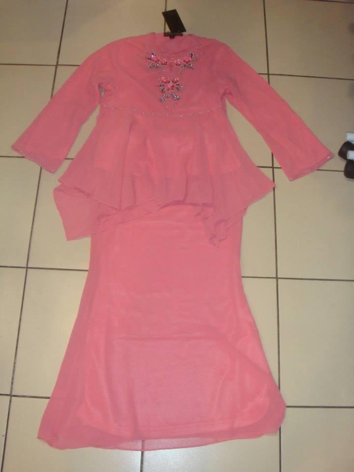 Baju Kurung Peplum - Chiffon - Pink Baju Kurung Peplum - Chiffon - Pink
