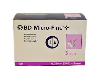 BD MICRO-FINE INSULIN PEN NEEDLES 31G 5MM 100S x 2 BOX