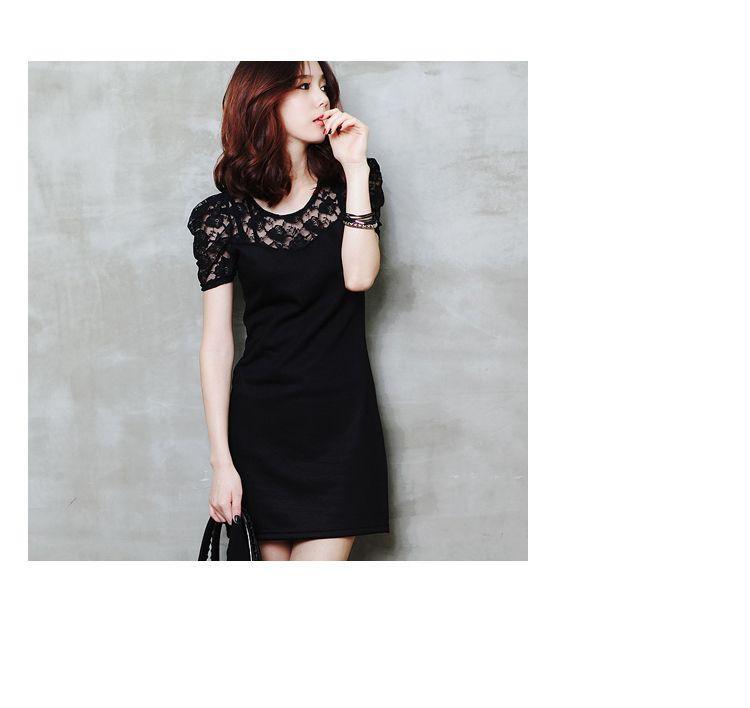 BLACK TEA/SHORT LENGTH MOTHER OF THE BRIDE DRESS WITH LONG SLEEVES