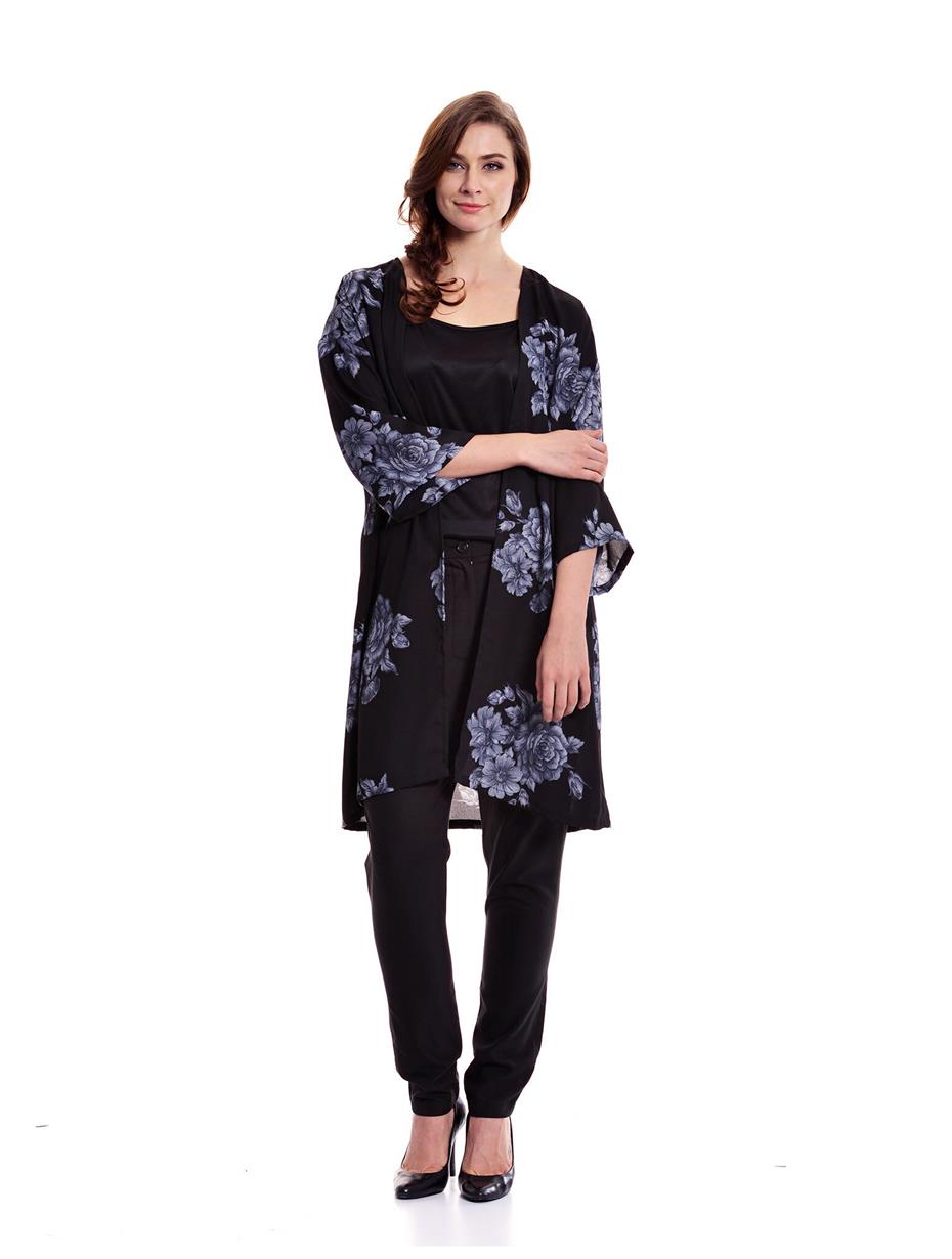 Black Printed Long Cardigan Black Printed Long Cardigan