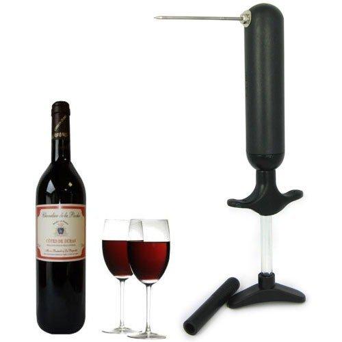Black Vacuum Steel Needle Pin Pump Mess Free Wine Bottle Opener Corksc..