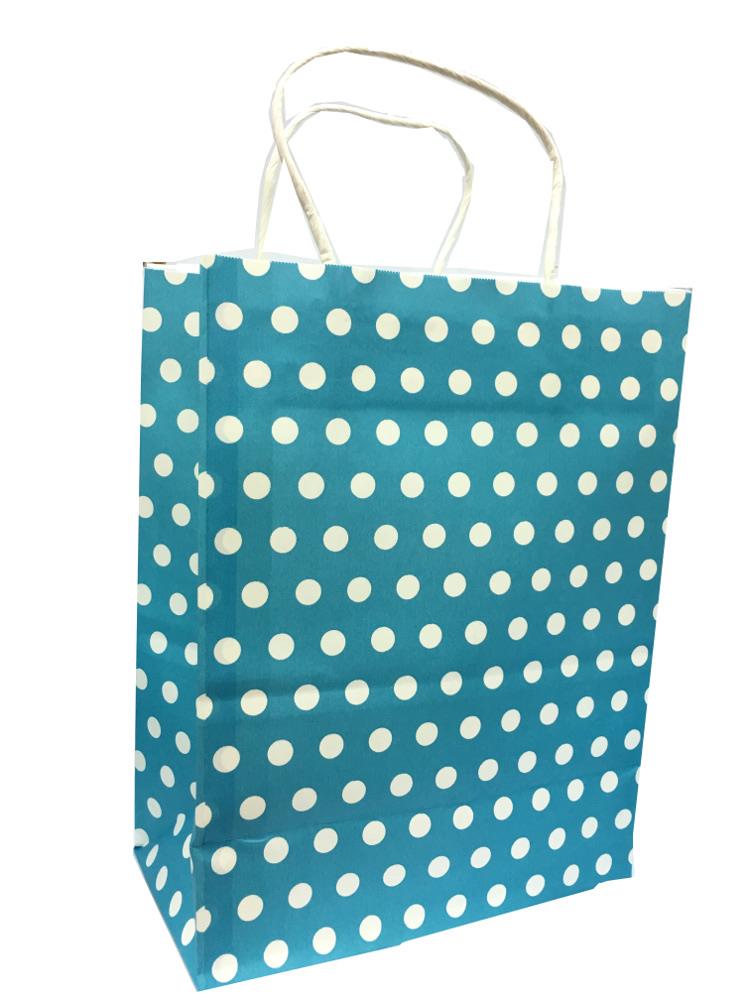 Blue Polka Dot Goody Bags 50 pieces (Wholesale Price)