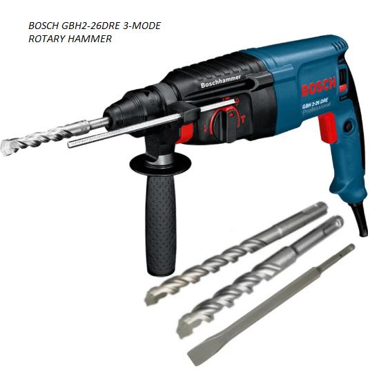 BOSCH GBH 2-26 DRE ROTARY HAMMER C/W ACCESSORIES BOSCH GBH 2-26 DRE ROTARY HAMMER C/W ACCESSORIES