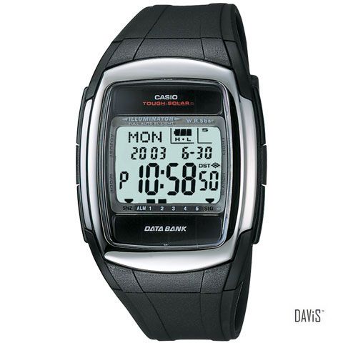 CASIO DB-E30-1A DATA BANK solar telememo resin strap watch black CASIO DB-E30-1A DATA BANK solar telememo resin strap watch black