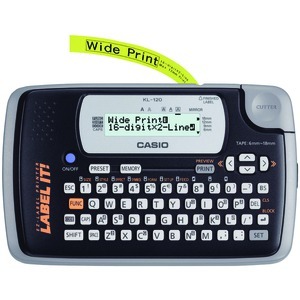 Casio Genuine Label Printer KL-120 @ Large 16-digit 2-line LCD