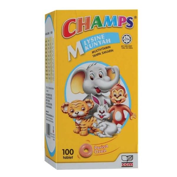 Champs M Lysine Chewable 100sX 2  (Orange) (for Children's Appetite)