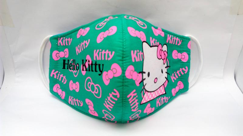 CHILD FACE MASK CLOTH 1 PIECE (REUSABLE) HELLO KITTY GREEN CHILD FACE MASK CLOTH 1 PIECE (REUSABLE) HELLO KITTY GREEN