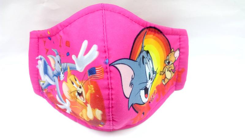 CHILD FACE MASK CLOTH 1 PIECE (REUSABLE) TOM & JERRY PINK