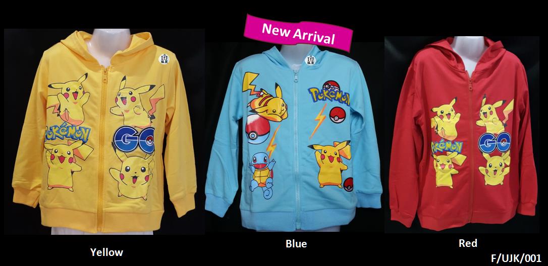Children Kids Pokemon GO Pikachu Loong Sleeve Cap Jacket Children Kids Pokemon GO Pikachu Loong Sleeve Cap Jacket