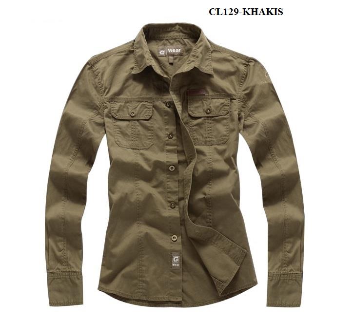CL129 Korean Style Smart Casual Shirts / Army Style Shirts