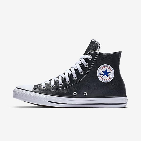 CONVERSE CHUCK TAYLOR ALL STAR LEATHER HIGH TOP BLACK 