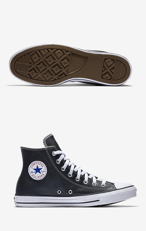 CONVERSE CHUCK TAYLOR ALL STAR LEATHER HIGH TOP BLACK 