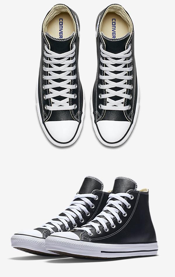 CONVERSE CHUCK TAYLOR ALL STAR LEATHER HIGH TOP BLACK 