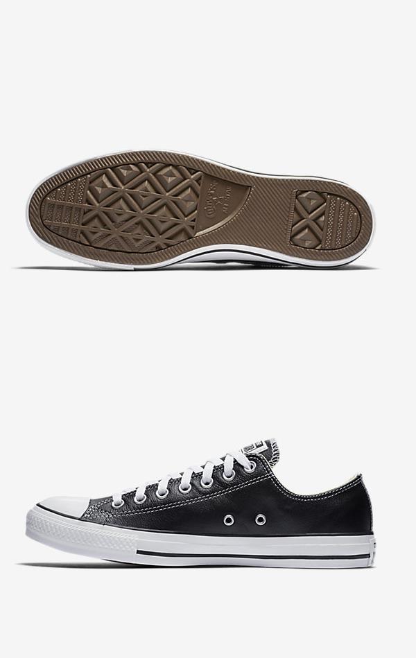 CONVERSE CHUCK TAYLOR ALL STAR LEATHER LOW TOP BLACK 