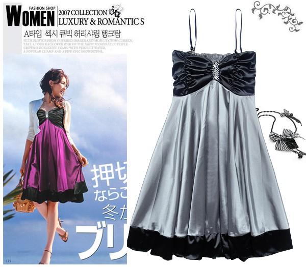 D0046B - Style Braces Sexy Elegant Dress – Grey