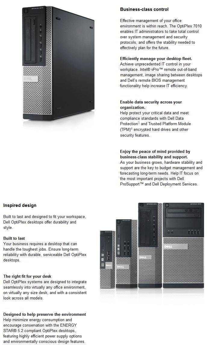 DELL OPTIPLEX 7010 DESKTOP ~ Win 7 Pro, 4GB DDR3, i3-2120,3 Yrs Dell ...