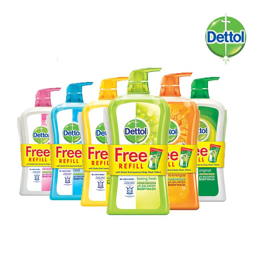 Dettol Shower Gel 950ml Free Dettol Shower Gel Refill 250ml