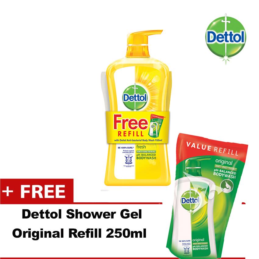 Dettol Shower Gel 950ml Free Dettol Shower Gel Refill 250ml