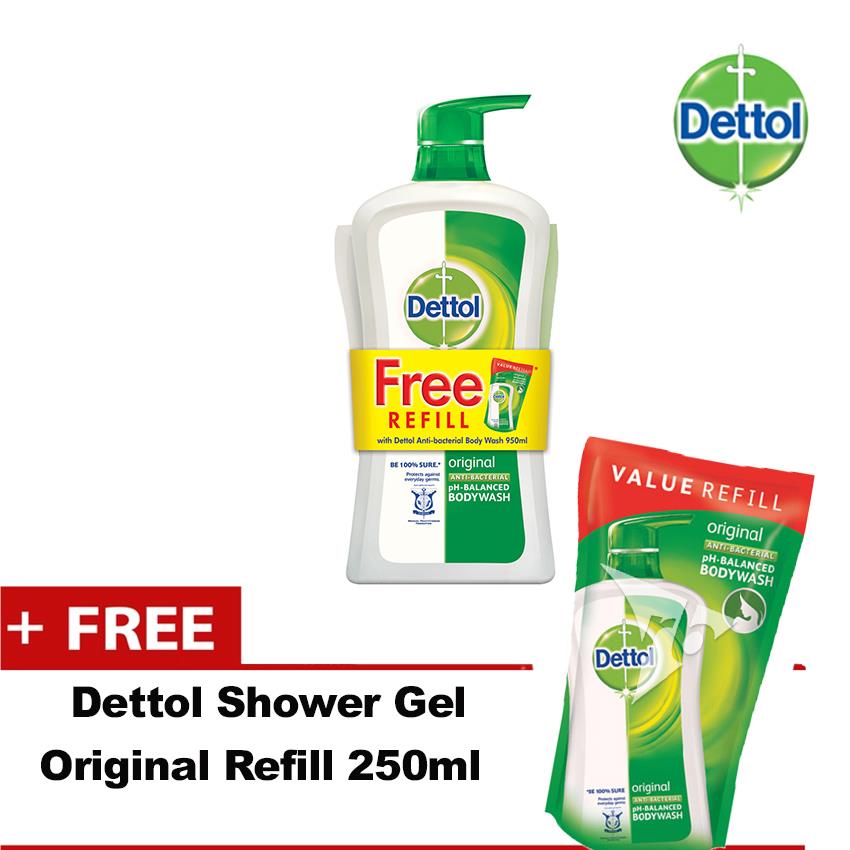 Dettol Shower Gel 950ml Free Dettol Shower Gel Refill 250ml