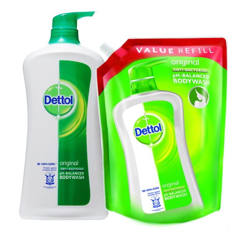 Dettol Shower Gel Anti-Bacterial Original 950ml X 2 + Refill 900ml X 2