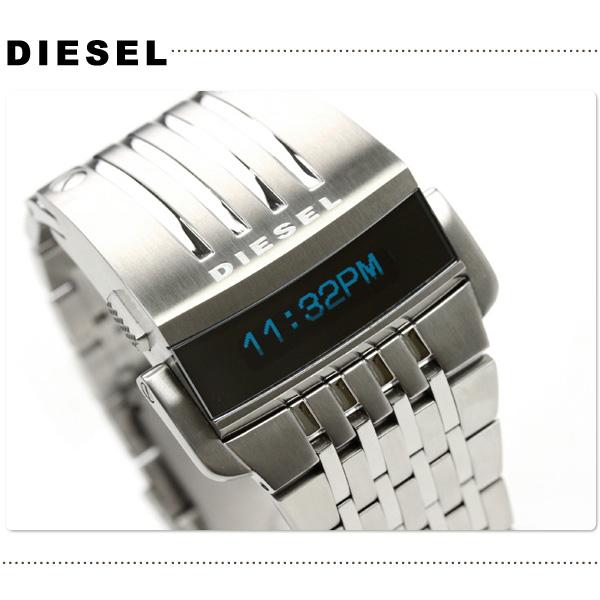 NEW DIESEL dz7080 SIL FUTURIST JAPAN DIGITAL LED S.STEEL WATCH