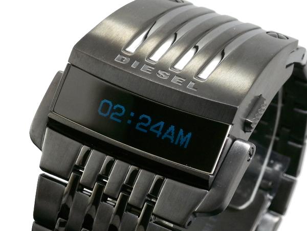 NEW DIESEL dz7111 FUTURIST JAPAN DIGITAL LED PVD FULL BLACK S.STEEL WA..