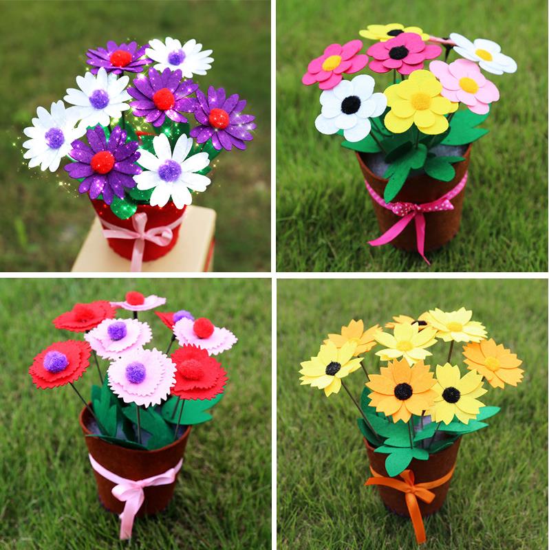 DIY Handmade Children Non-woven Art Flower Pot Educational Handicraft