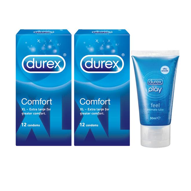 Durex Comfort XL 12s Condom X 2 + Durex Play Lubricant 50ml Durex Comfort XL 12s Condom X 2 + Durex Play Lubricant 50ml