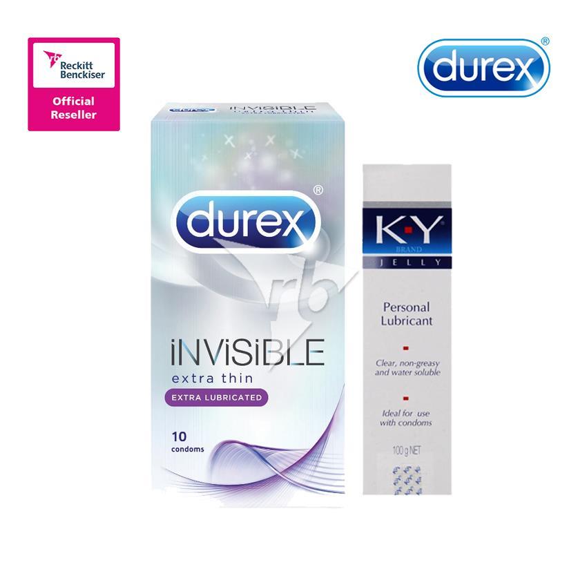 Durex Invisible Extra Lubricated 10's + KY Jelly 100g