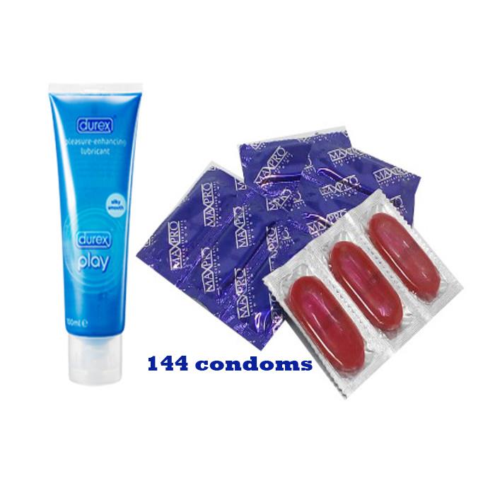DUREX PLAY INTIMATE LUBE + MAXPRO CONDOM 144 PIECES