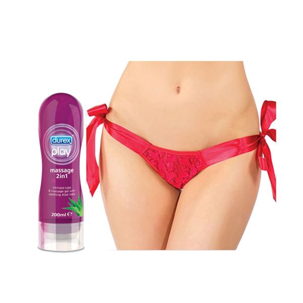 Durex Play Massage Lubricant Gel + Sexy Panties Lingerie Durex Play Massage Lubricant Gel + Sexy Panties Lingerie