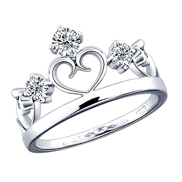 Elfi 925 Genuine Silver Engagement Ring P13 - The Majestic Crown Elfi 925 Genuine Silver Engagement Ring P13 - The Majestic Crown